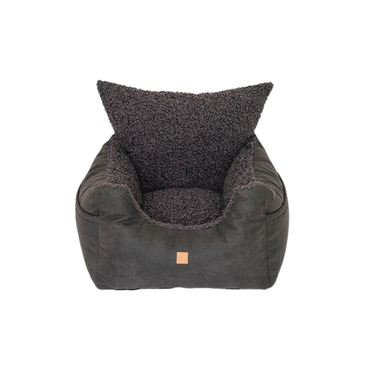 Faux leather black dog car seat by Pet and Co