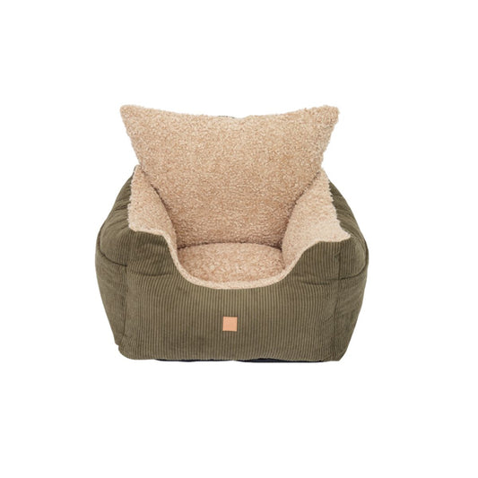 Corduroy khaki dog car seat
