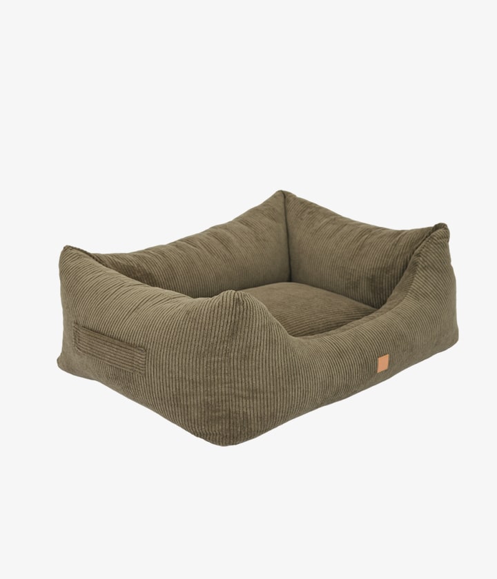Dog bed in khaki corduroy by PET & Co.