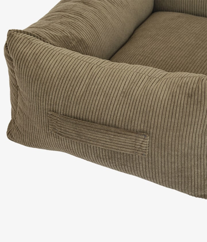 Dog bed in khaki corduroy by PET & Co.
