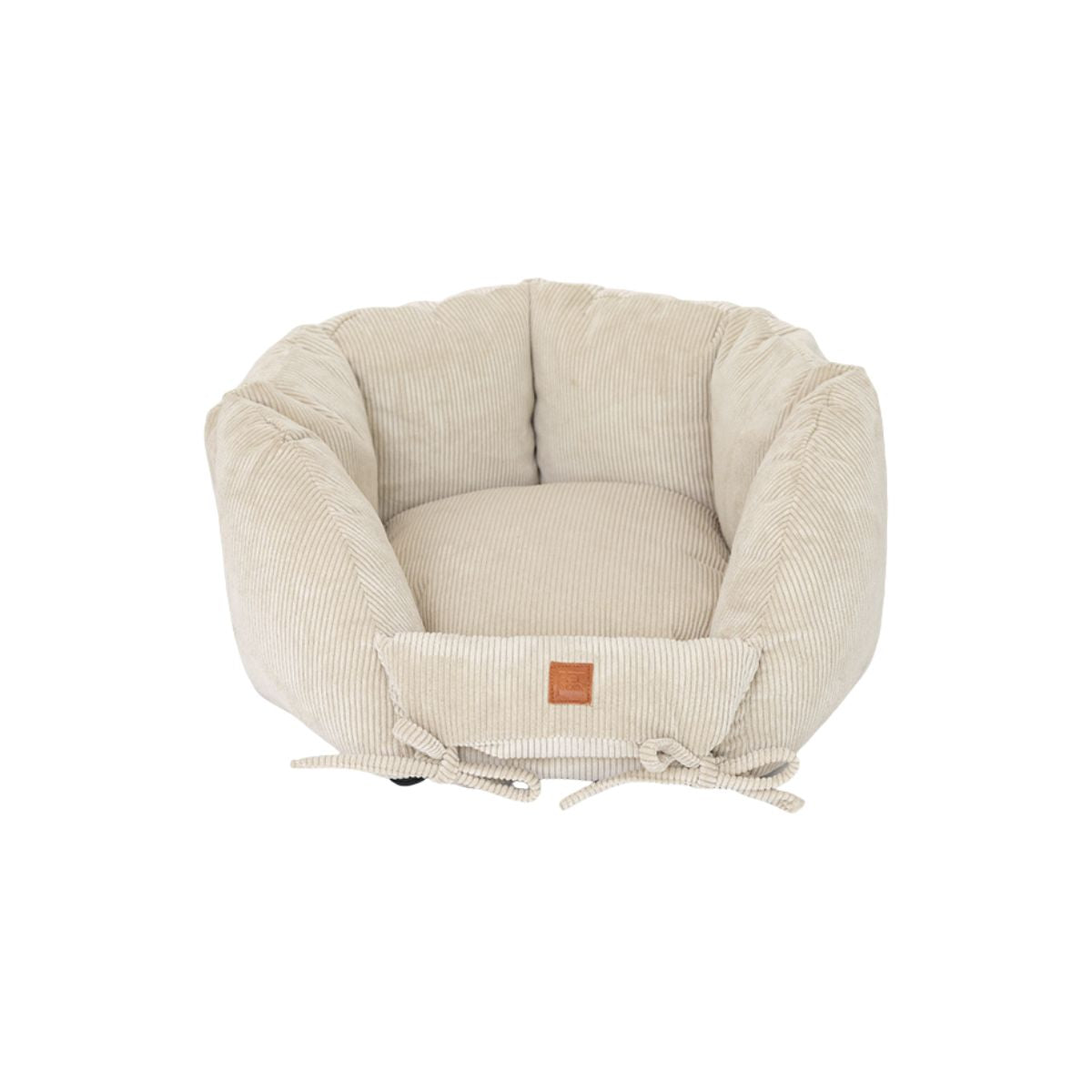 Hexagonal dog bed in sand corduroy by PET & Co.