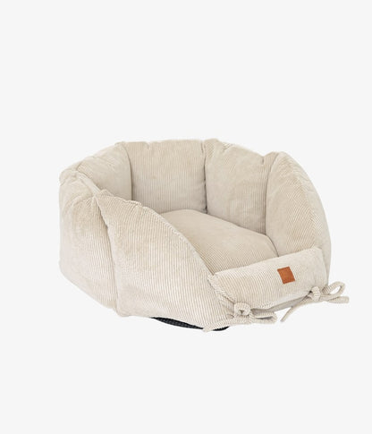 Hexagonal dog bed in sand corduroy by PET & Co.